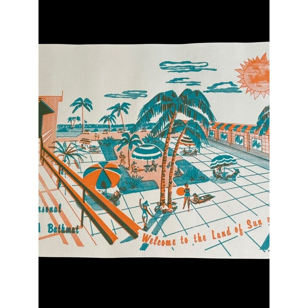 20 Vintage Paper Bathmat Bath Mat Smith-Lee Co. Florida 14 1/4" x 20 1/2" - Picture 11 of 16